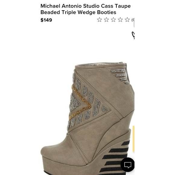 Michael Antonio Studio Cass Taupe Beaded Wedge 6 - Picture 8 of 8